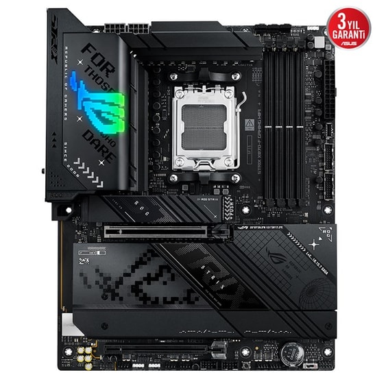 Asus Rog Strix X870-F Gaming WiFi Anakart: AMD AM5, DDR5, PCIe 5.0, 4xDimm, 4xM.2, HDMI, DP, USB4, WiFi 7, 5G LAN, ATX