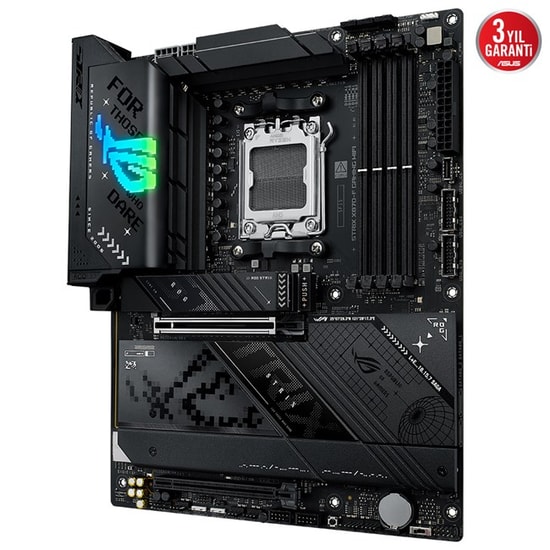Asus Rog Strix X870-F Gaming WiFi Anakart: AMD AM5, DDR5, PCIe 5.0, 4xDimm, 4xM.2, HDMI, DP, USB4, WiFi 7, 5G LAN, ATX