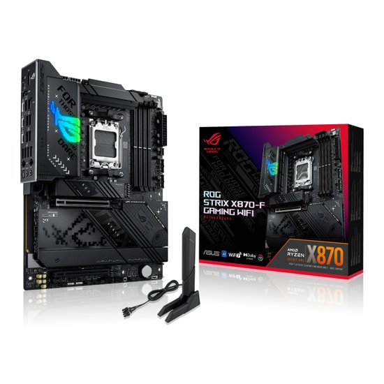 Asus Rog Strix X870-F Gaming WiFi Anakart: AMD AM5, DDR5, PCIe 5.0, 4xDimm, 4xM.2, HDMI, DP, USB4, WiFi 7, 5G LAN, ATX