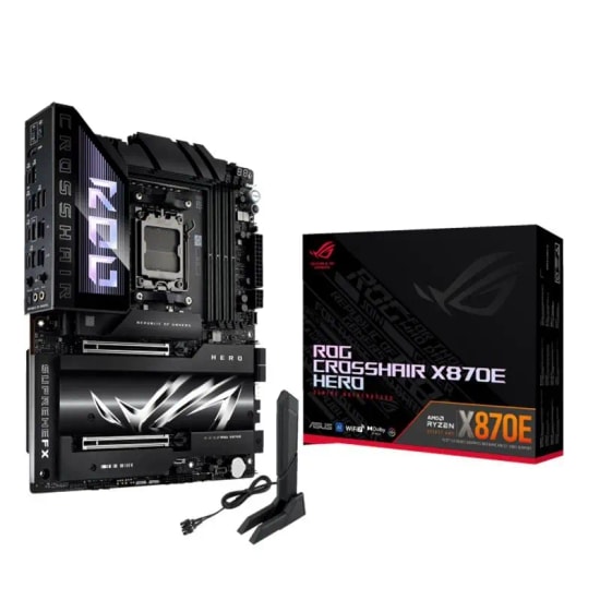 Asus Rog Crosshair X870E Hero Amd AM5 Ddr5 Atx 4xDimm Max 192Gb Ddr5 3xM.2 Pcie 5.0 2xM.2 Pcie 4.0 Wifi 7 Ana Kart