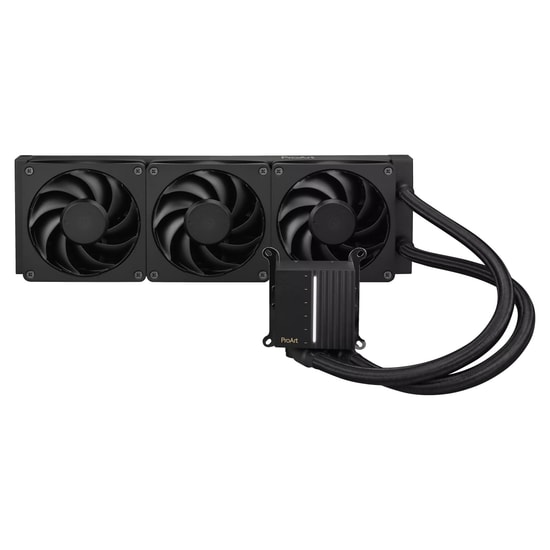 Asus ProArt LC 360mm Aydınlatmalı Sistem Durum Göstergesi ve Üç Mat Siyah Alphacool Apex Stealth Metal Fan ve Soğutucu