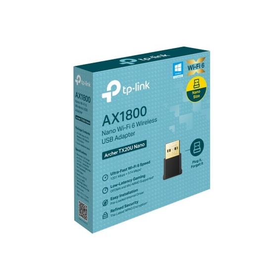 Tp-Link Archer TX20U Nano AX1800 Wi-Fi 6 USB Ağ Adaptörü - Çift Bant, MU-MIMO, USB 3.2 Gen 1, Hüzmeleme Desteği