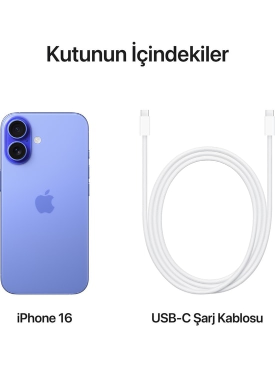 Apple iPhone 16 128 GB Lacivert Taş Cep Telefonu (Apple Türkiye Garantili) - 6.1 İnç Ekran, 8 GB RAM, 5G Akıllı Telefon