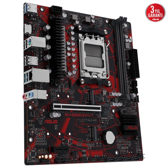 ASUS EX-B650M-V7 AMD B650 Micro ATX Anakart - AMD AM5, DDR5 6400MHz(OC), HDMI, 2x M.2, USB 3.2, 2.5 Gbit LAN, iCafe Labs