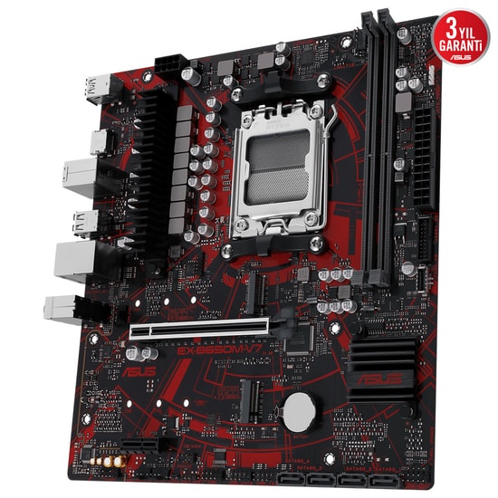 ASUS EX-B650M-V7 AMD B650 Micro ATX Anakart - AMD AM5, DDR5 6400MHz(OC), HDMI, 2x M.2, USB 3.2, 2.5 Gbit LAN, iCafe Labs