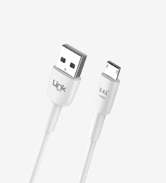 Linktech K600 Safe Siyah 2.4A Hızlı Şarj Mikro USB Kablo - 1 Metre, Alüminyum Alaşımlı Başlık, Silikon Sargılı