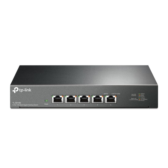 TP-Link TL-SX105 Switch - 5 Port 10G Multi-Gigabit Masaüstü Anahtar, QoS Desteği, Fansız, Metal Kasa Tasarım