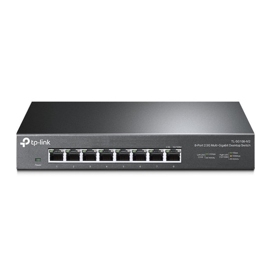 TP-Link TL-SG108-M2 8 Portlu 2.5G Masaüstü Switch - 40Gbps, Tak Çalıştır, Fansız Metal Kasa, Gigabit Yönetilmez
