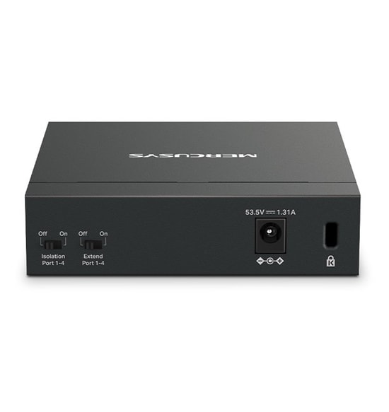 TP-Link Mercusys MS105GP 5 Port Gigabit PoE+ Switch: 4 PoE Portlu, 65W, Metal Kasa, Yönetilemez Masaüstü Ağ Anahtarı