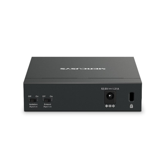 TP-Link Mercusys MS105GP 5 Port Gigabit PoE+ Switch: 4 PoE Portlu, 65W, Metal Kasa, Yönetilemez Masaüstü Ağ Anahtarı