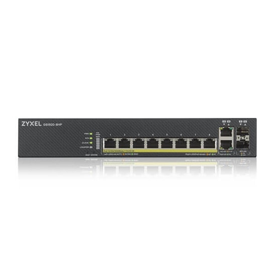 Zyxel Nebula GS1920-8HP V2 8 Port 10/100/1000 Mbps Web Yönetilebilir Hybrid Poe Switch - 130W, L2, Masaüstü Kasa