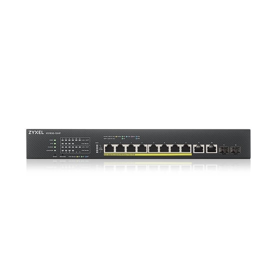 Zyxel XS1930-12HP 8 Port Multi-Gigabit Smart Managed Hybrid 375W PoE Switch - Nebula, 10G Uplink, Rack Mount