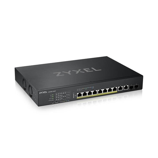 Zyxel XS1930-12HP 8 Port Multi-Gigabit Smart Managed Hybrid 375W PoE Switch - Nebula, 10G Uplink, Rack Mount