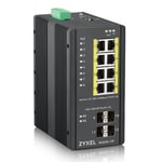 Zyxel RGS200-12P 8x10/100/1000 + 4 Sfp Yönetilebilir 240W Poe Endüstriyel Switch