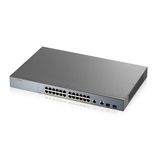 Zyxel GS1350-26HP Switch - 24 Port Gigabit PoE+ (375W), 2 SFP Uplink, L2 Yönetilebilir, Güvenlik Anahtarı