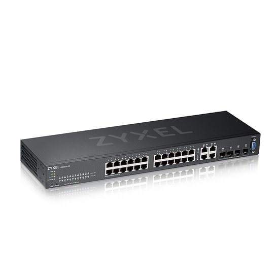 Zyxel GS2220-28 24 Port Gigabit L2 Yönetilebilir Access Switch - 375W PoE, 4x SFP Uplink, 1 Yıl NCC Pro Pack