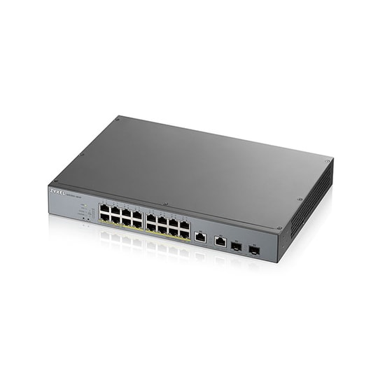 Zyxel GS1350-18HP Yönetilebilir PoE+ Switch - 16 Port Gigabit, 2 SFP Uplink, 250W Toplam PoE Bütçesi, Güvenlik Anahtarı