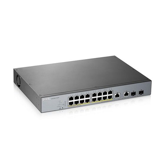 Zyxel GS1350-18HP Yönetilebilir PoE+ Switch - 16 Port Gigabit, 2 SFP Uplink, 250W Toplam PoE Bütçesi, Güvenlik Anahtarı