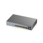 ZYXEL GS1350-12HP Yönetilebilir PoE+ Switch - 10 Port Gigabit, 2 SFP Uplink, 130W PoE Bütçesi, Akıllı Gözetim Anahtarı