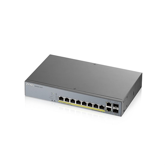 ZYXEL GS1350-12HP Yönetilebilir PoE+ Switch - 10 Port Gigabit, 2 SFP Uplink, 130W PoE Bütçesi, Akıllı Gözetim Anahtarı