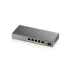Zyxel GS1350-6HP 6 Port Yönetilebilir PoE Switch - 60W Güç, 1Gbps Hız, Akıllı Gözetim ve Uzaktan Yönetim Özellikli