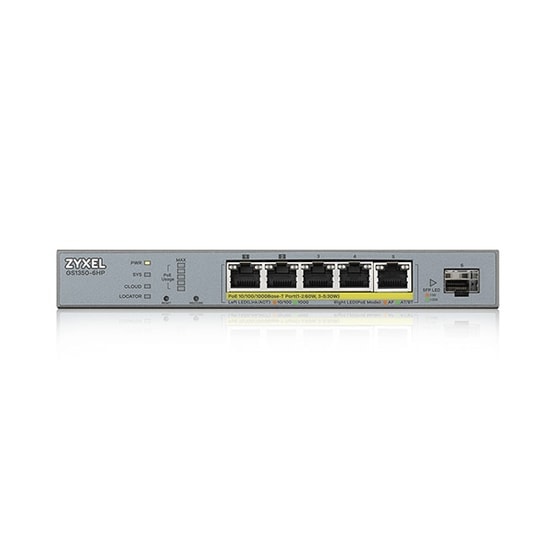 Zyxel GS1350-6HP 6 Port Yönetilebilir PoE Switch - 60W Güç, 1Gbps Hız, Akıllı Gözetim ve Uzaktan Yönetim Özellikli
