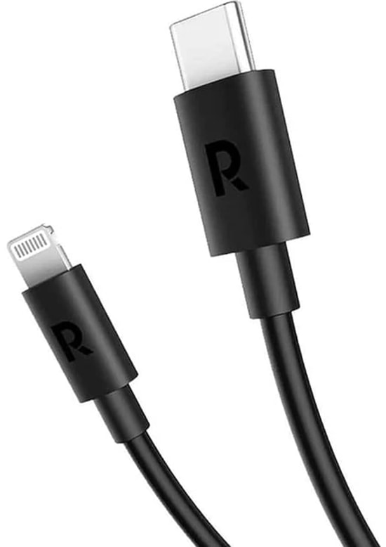 RAVPOWER RP-CB1016 Type-C to Lightning 1 Metre Siyah TPE Şarj ve Data Kablosu - Hızlı ve Güvenli Bağlantı