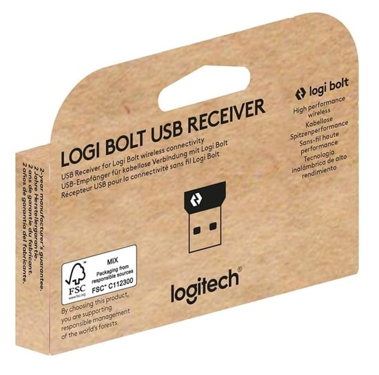 Logitech Logi Bolt Kablosuz USB Alıcı (956-000008) - Kablosuz Bağlantı Adaptörü, Siyah, Mouse ve Klavye Uyumlu Alıcı