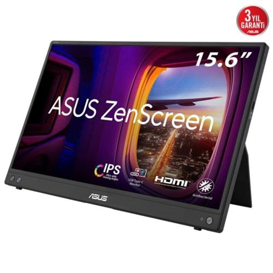 ASUS ZenScreen MB16AHV 15.6" Full HD IPS Taşınabilir Monitör (90LM0383-B01N70) - 5ms, 60hz, 250 nits, USB-C, Mini HDMI