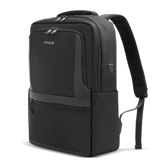 Mack MCE-1202 Office Pro Eco 15.6" Siyah Laptop Sırt Çantası - Su Geçirmez, USB Şarj Portlu, Ergonomik