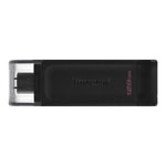 Kingston DataTraveler 70 128GB USB 3.2 Gen 1 Type-C Siyah Flash Bellek (DT70/128GB) - Taşınabilir, Hızlı Veri Aktarımı