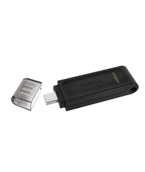 Kingston DataTraveler 70 128GB USB 3.2 Gen 1 Type-C Siyah Flash Bellek (DT70/128GB) - Taşınabilir, Hızlı Veri Aktarımı