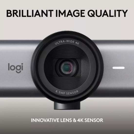 Logitech MX Brio 705 4K Ultra HD Webcam (960-001530) - 2160p, HDR, USB C, STARVIS, Yapay Zeka Destekli, Çift Mikrofonlu