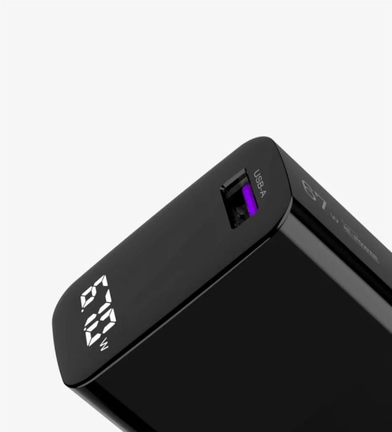 Linktech G860 67W Süper SI GaN Şarj Aleti (LNG-G860) - USB-A - Type-C Kablolu, Hızlı Şarj, Duvar Tipi Adaptör