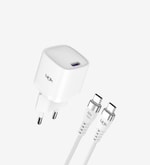 Linktech G842 Premium 20W Tip-C Kablolu Mini USB-C Süper SI GaN Şarj Aleti Adaptörü (LNG-G842) - QC 4.0 Hızlı Şarj