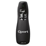 Qport Q-SUN400 Kırmızı Lazerli Sunum Kumandası - 2.4GHz, Kablosuz, USB Alıcı, Presenter, Ergonomik, Kolay Kontrol