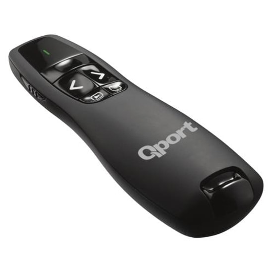 Qport Q-SUN400 Kırmızı Lazerli Sunum Kumandası - 2.4GHz, Kablosuz, USB Alıcı, Presenter, Ergonomik, Kolay Kontrol