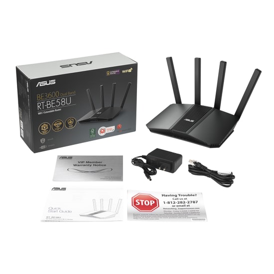 Asus RT-BE58U Wifi 7 BE3600 Dual Band Gigabit Extendable Router - 3600 Mbps, 4 Anten, AiMesh, 2.5G Port, USB 3.2 Gen 1