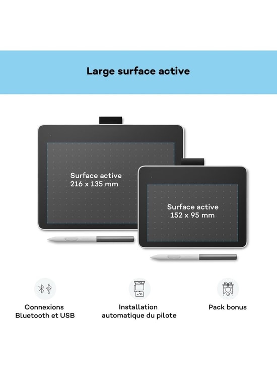 Wacom One Medium Grafik Tablet (CTC6110WLW1B) - Bluetooth, USB-C Bağlantı, Hızlı Kurulum, Çoklu İşletim Sistemi