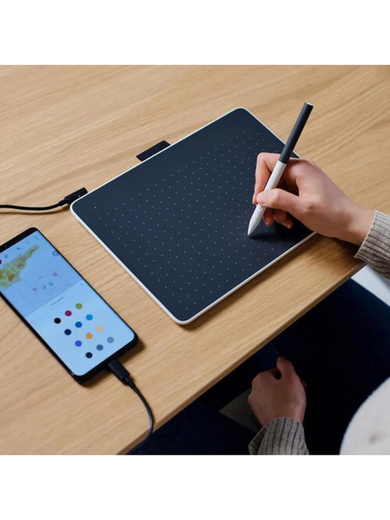 Wacom One Small Grafik Tablet (CTC4110WLW1B) Çizim Tableti - Basınç Hassasiyetli Kalem ve Kolay Bağlantı