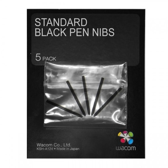 Wacom ACK-20001 Grafik Tablet Yedek Uç - 5li Paket, Standard Siyah Uç Seti, Intuos4 ve Uyumlu Kalemler için Yedek