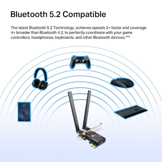 TP-Link Archer TX55E AX3000 Wi-Fi 6 Bluetooth 5.2 PCIe Adaptör - Yüksek Hızlı Kablosuz, OFDMA, MU-MIMO, Çift Bant