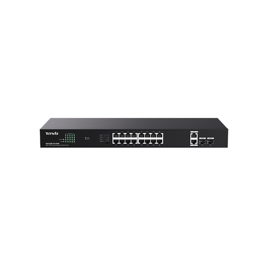 Tenda TEG1120P-16-250W 18GE 2Sfp 16Port Poe Ethernet Rack Mountable TEG1120P-16-250W Yönetilemez Gigabit Switch