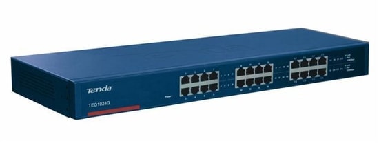 Tenda TEG1024G 24 Port Gigabit Rackmount Metal Kasa Switch - 10/100/1000 Mbps, Yönetilemez Ağ Anahtarı, Tak Çalıştır