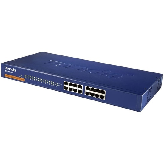Tenda TEG1016G 16 Port 10/100/1000Mbps Gigabit Yönetilemez Switch - Rackmount Metal Kasa, Tak ve Çalıştır, Fansız