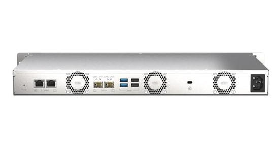 QNAP TS-435XEU-4GB 4 Disk Yuvalı Rack Tipi NAS: 4GB DDR4 RAM, Kısa Derinlik, 2.2GHz ARM, 2x10Gb SFP, 2x2.5G LAN, USB 3.2
