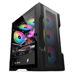 1st Player Trilobite T3 Siyah 600W 80+ ARGB M-ATX Oyuncu Kasa (T3-BLK-4F-600W) - Temperli Cam, Mesh, 4x12cm Fan, USB 3.0