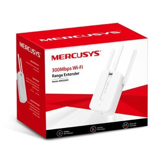 Tp-Link Mercusys MW300RE 300Mbps Kablosuz N Menzil Genişletici - Wi-Fi 4, 3 Harici Anten, Tek Tuşla Kurulum AP