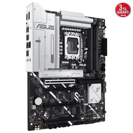 ASUS Prime Z890-P D5 Anakart: Intel LGA1851, DDR5 8666MHz (OC), 4xM.2, 2.5G LAN, USB 3.2, HDMI 2.1, DP 1.4, Aura RGB ATX