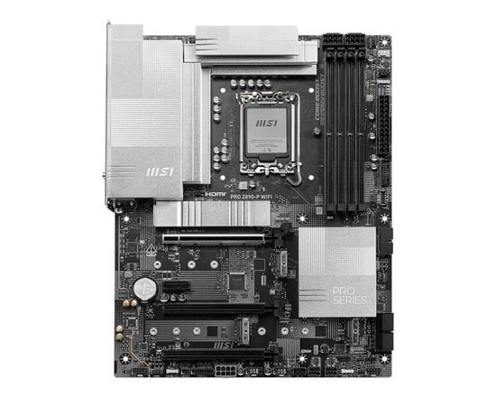 MSI Pro Z890-P Wi-Fi Anakart: LGA1851, DDR5 9200MHz (OC), PCIe 5.0, 4xM.2, HDMI, DP, Wi-Fi 7, USB 20Gbps, 5G LAN, ATX